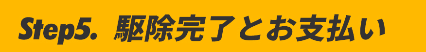 駆除完了とお支払い